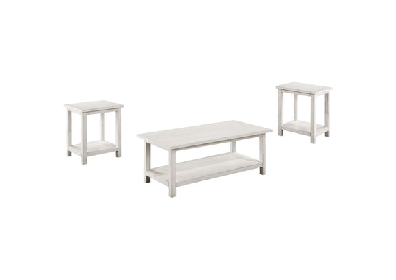 710558-S3A Payne 3-piece Coffee and End Table Set Distressed White