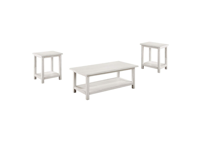 710558-S3A Payne 3-piece Coffee and End Table Set Distressed White