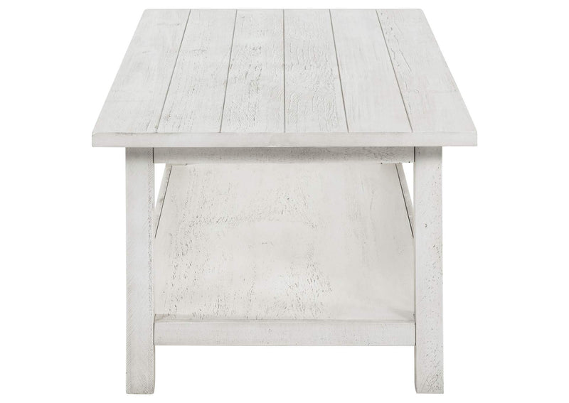 710558-S3A Payne 3-piece Coffee and End Table Set Distressed White