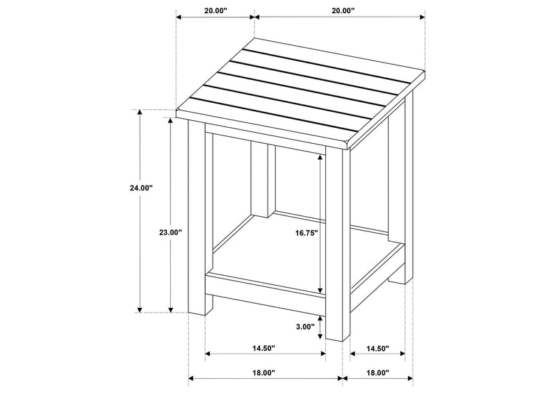 710558-S3A Payne 3-piece Coffee and End Table Set Distressed White