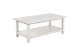 710558 Payne Wood Coffee Table with Shelf Distressed White