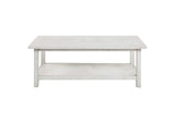 710558 Payne Wood Coffee Table with Shelf Distressed White