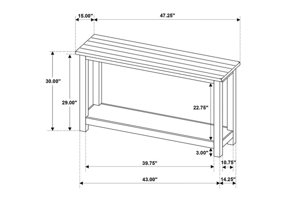 710559 Payne Wood Entryway Sofa Console Table White