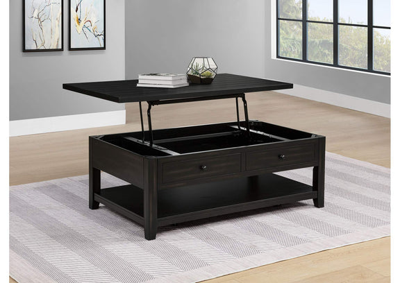 710565 Payne 48-inch Mobile Lift Top Coffee Table Distressed Java