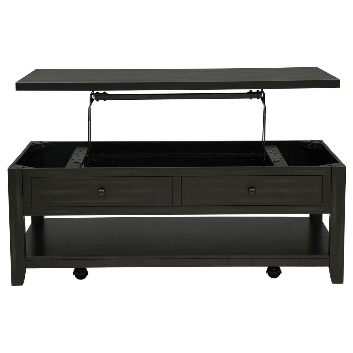 710565 Payne 48-inch Mobile Lift Top Coffee Table Distressed Java