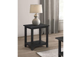 710566 Payne Wood End Table with Shelf Distressed Java