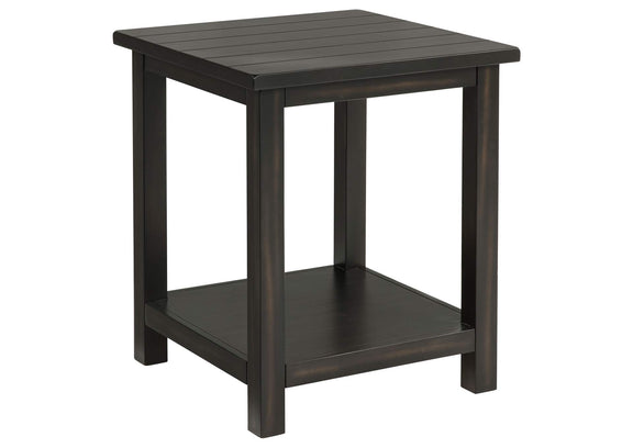 710566 Payne Wood End Table with Shelf Distressed Java