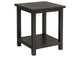 710566 Payne Wood End Table with Shelf Distressed Java