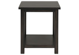 710566 Payne Wood End Table with Shelf Distressed Java