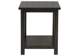 710566 Payne Wood End Table with Shelf Distressed Java