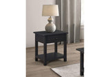 710567 Payne 1-drawer Wood End Table with Shelf Distressed Java