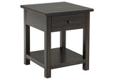 710567 Payne 1-drawer Wood End Table with Shelf Distressed Java