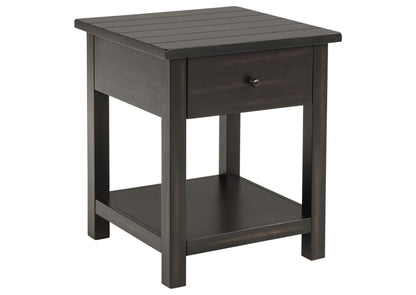 710567 Payne 1-drawer Wood End Table with Shelf Distressed Java
