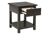 710567 Payne 1-drawer Wood End Table with Shelf Distressed Java