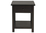 710567 Payne 1-drawer Wood End Table with Shelf Distressed Java