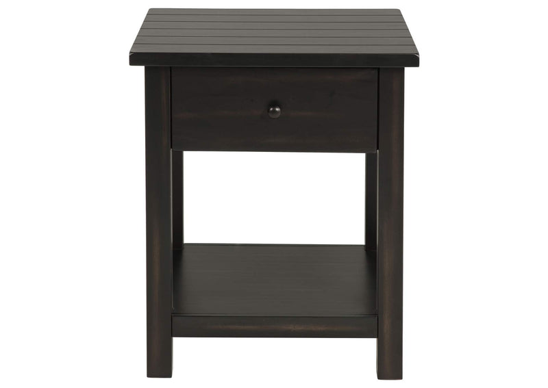 710567 Payne 1-drawer Wood End Table with Shelf Distressed Java