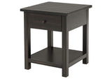 710567 Payne 1-drawer Wood End Table with Shelf Distressed Java