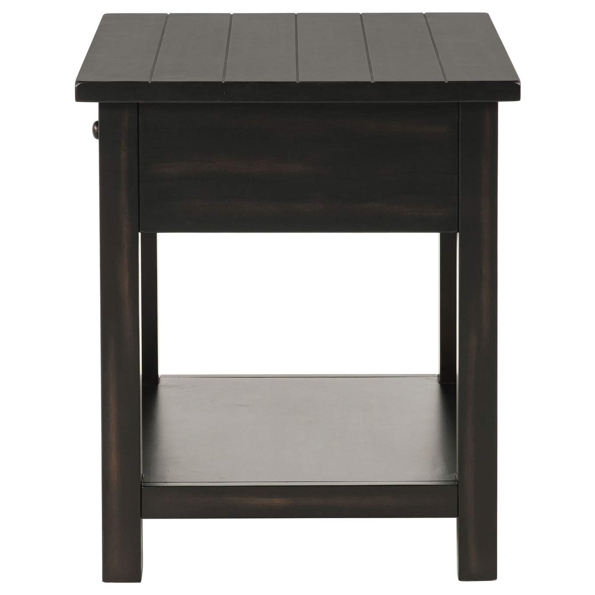 710567 Payne 1-drawer Wood End Table with Shelf Distressed Java