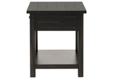 710567 Payne 1-drawer Wood End Table with Shelf Distressed Java