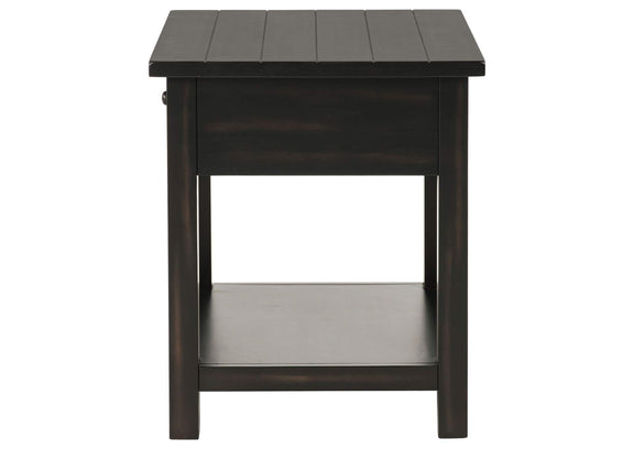 710567 Payne 1-drawer Wood End Table with Shelf Distressed Java