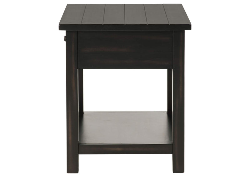 710567 Payne 1-drawer Wood End Table with Shelf Distressed Java