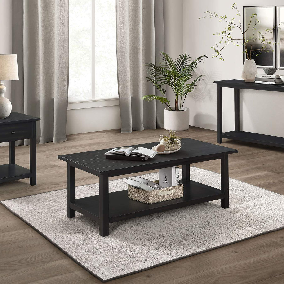 710567 Payne 1-drawer Wood End Table with Shelf Distressed Java