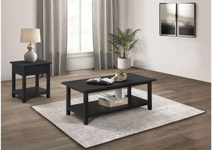 710568-S2 Payne 2-piece Coffee and 1-drawer End Table Set Java
