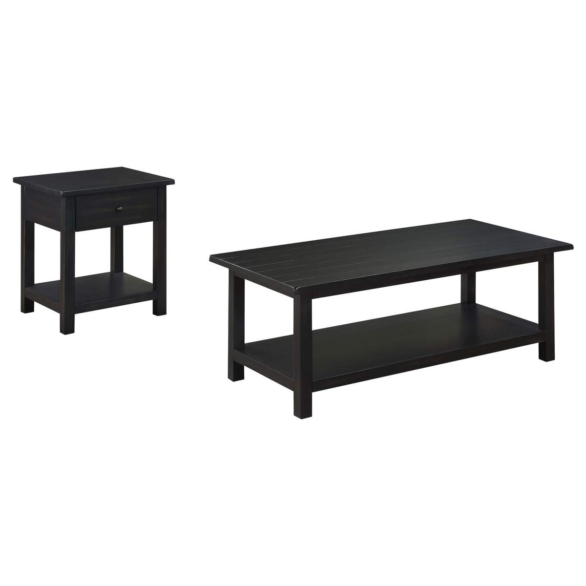 710568-S2 Payne 2-piece Coffee and 1-drawer End Table Set Java