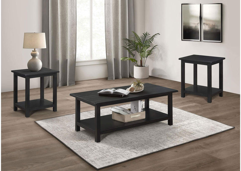 710568-S3A Payne 3-piece Coffee and End Table Set Distressed Java