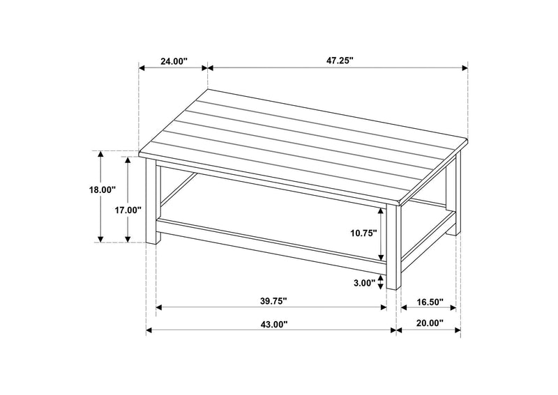 710568-S3A Payne 3-piece Coffee and End Table Set Distressed Java