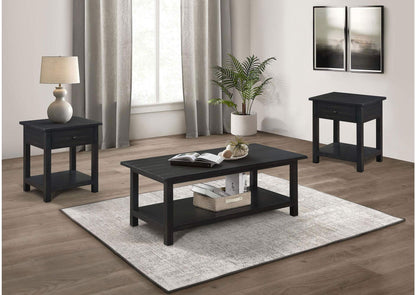 710568-S3 Payne 3-piece Coffee and 1-drawer End Table Set Java