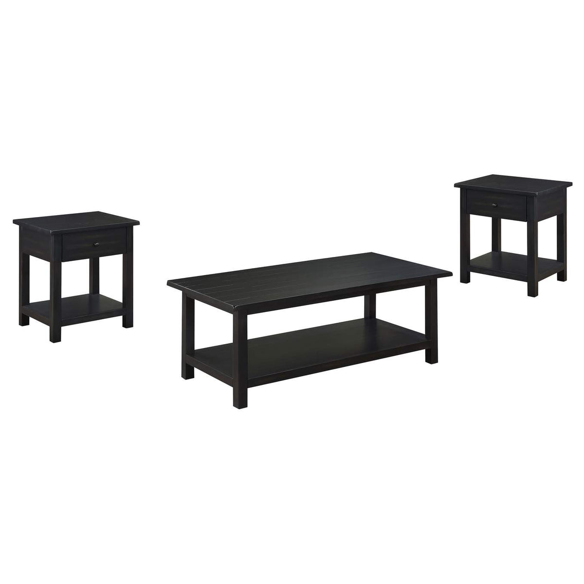 710568-S3 Payne 3-piece Coffee and 1-drawer End Table Set Java