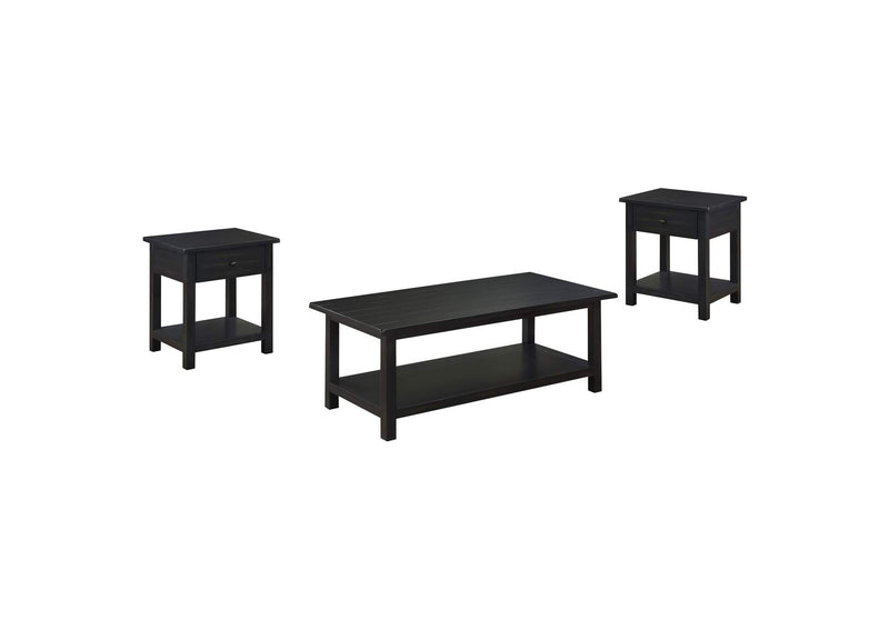 710568-S3 Payne 3-piece Coffee and 1-drawer End Table Set Java
