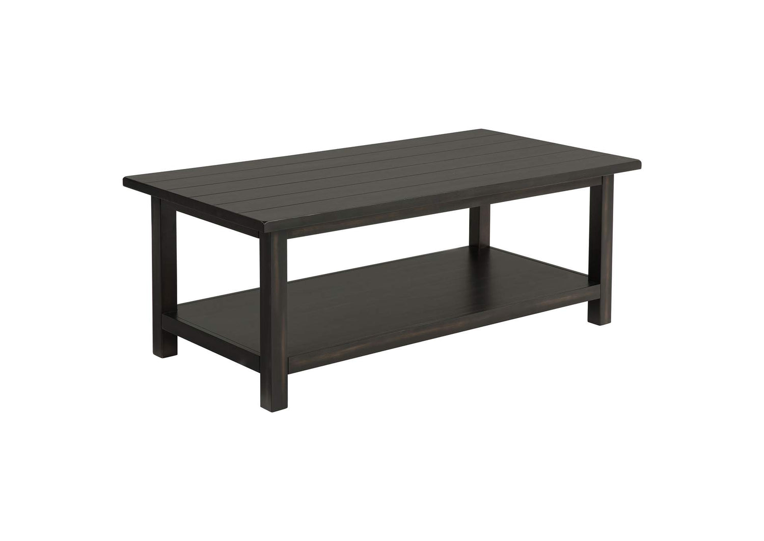 710568 Payne Wood Coffee Table with Shelf Distressed Java