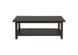 710568 Payne Wood Coffee Table with Shelf Distressed Java