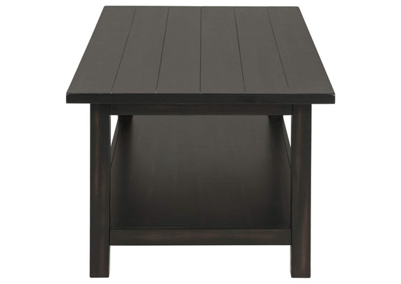 710568 Payne Wood Coffee Table with Shelf Distressed Java