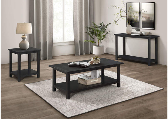 710568 Payne Wood Coffee Table with Shelf Distressed Java