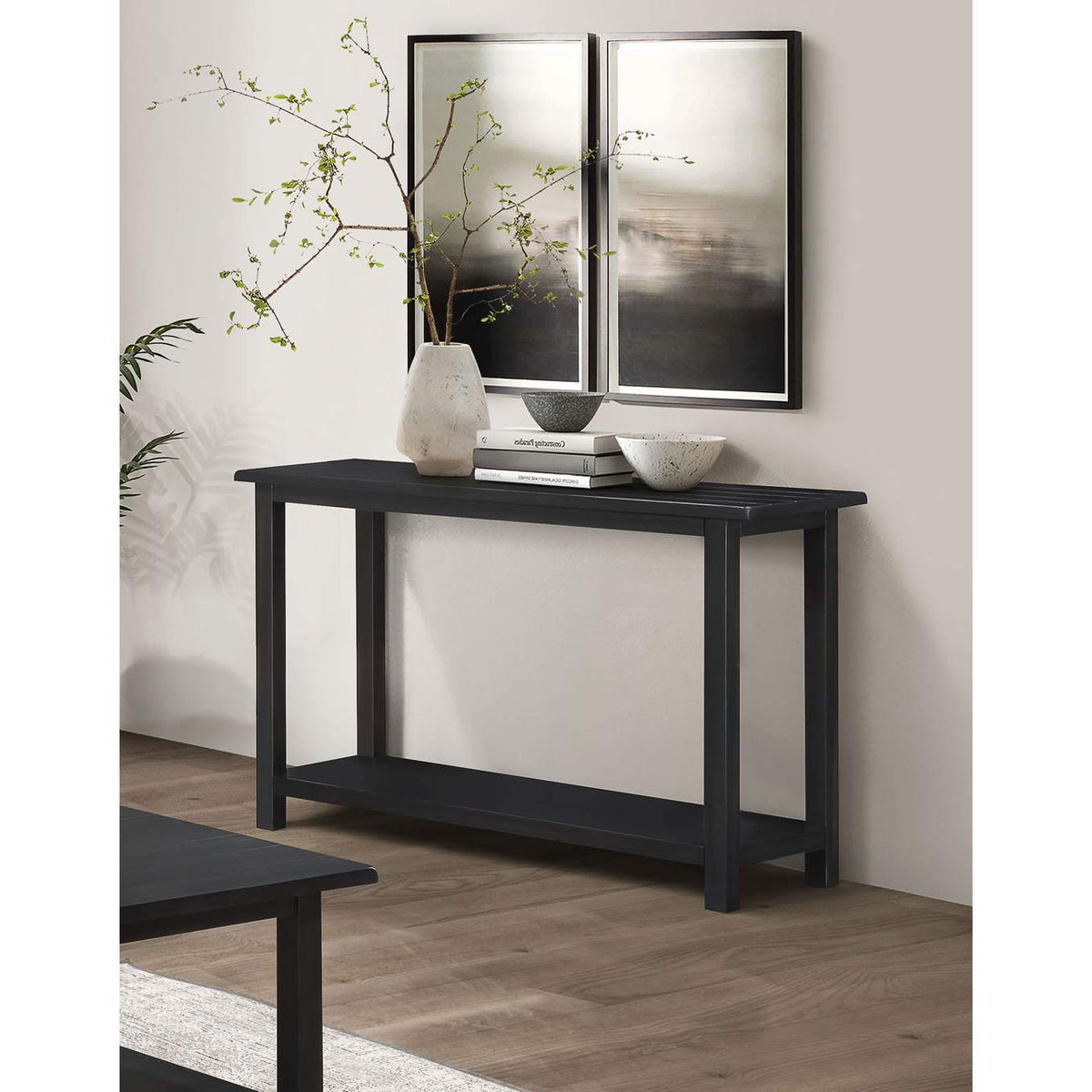710569 Payne Wood Entryway Sofa Console Table Java