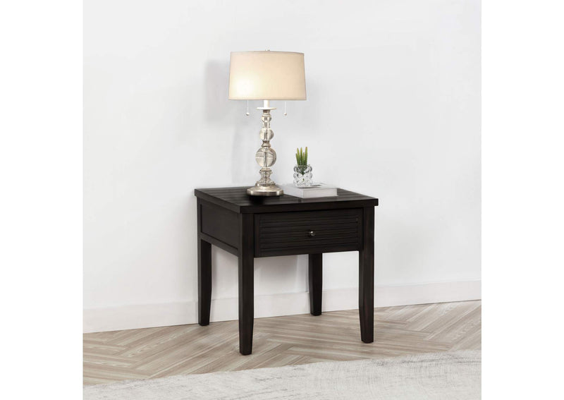 710577 Concord 1-drawer Square End Table Distressed Java