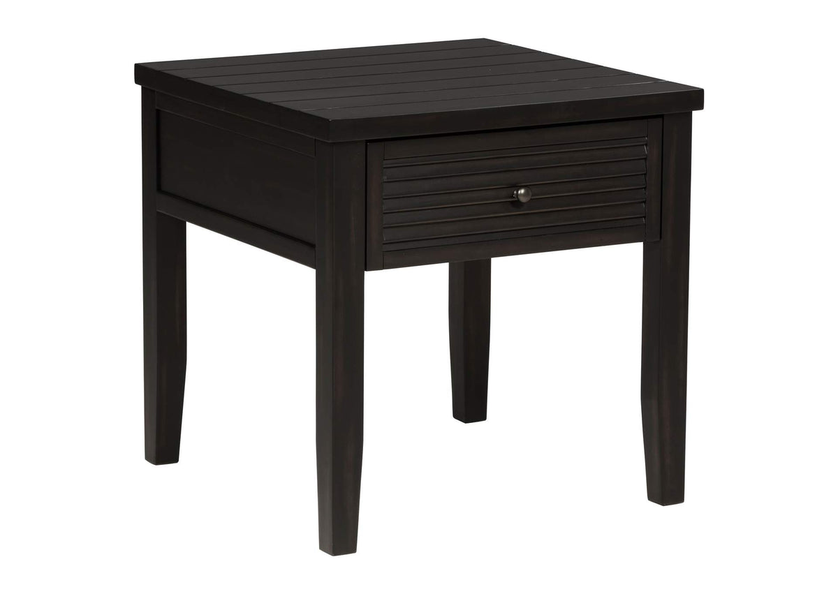 710577 Concord 1-drawer Square End Table Distressed Java