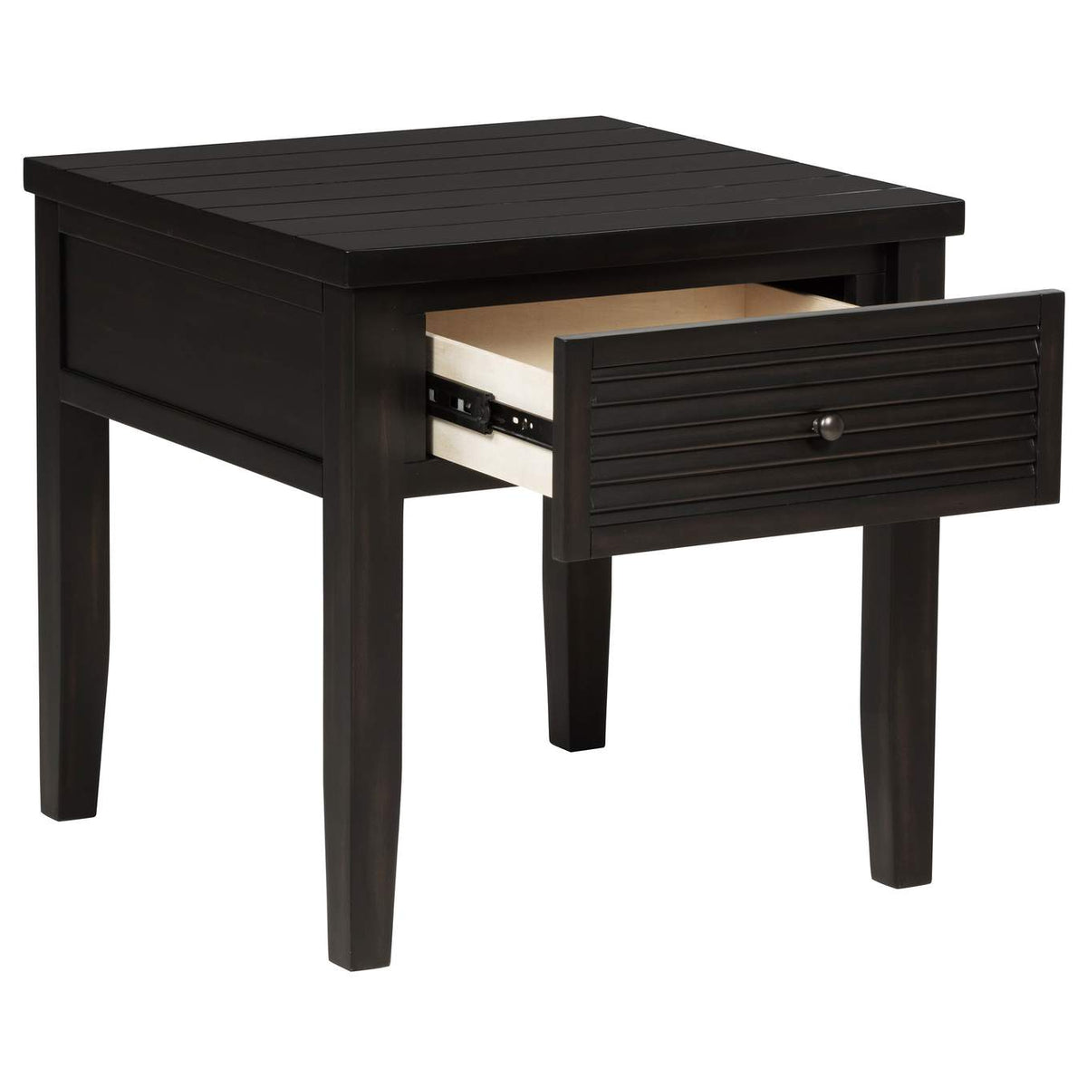710577 Concord 1-drawer Square End Table Distressed Java