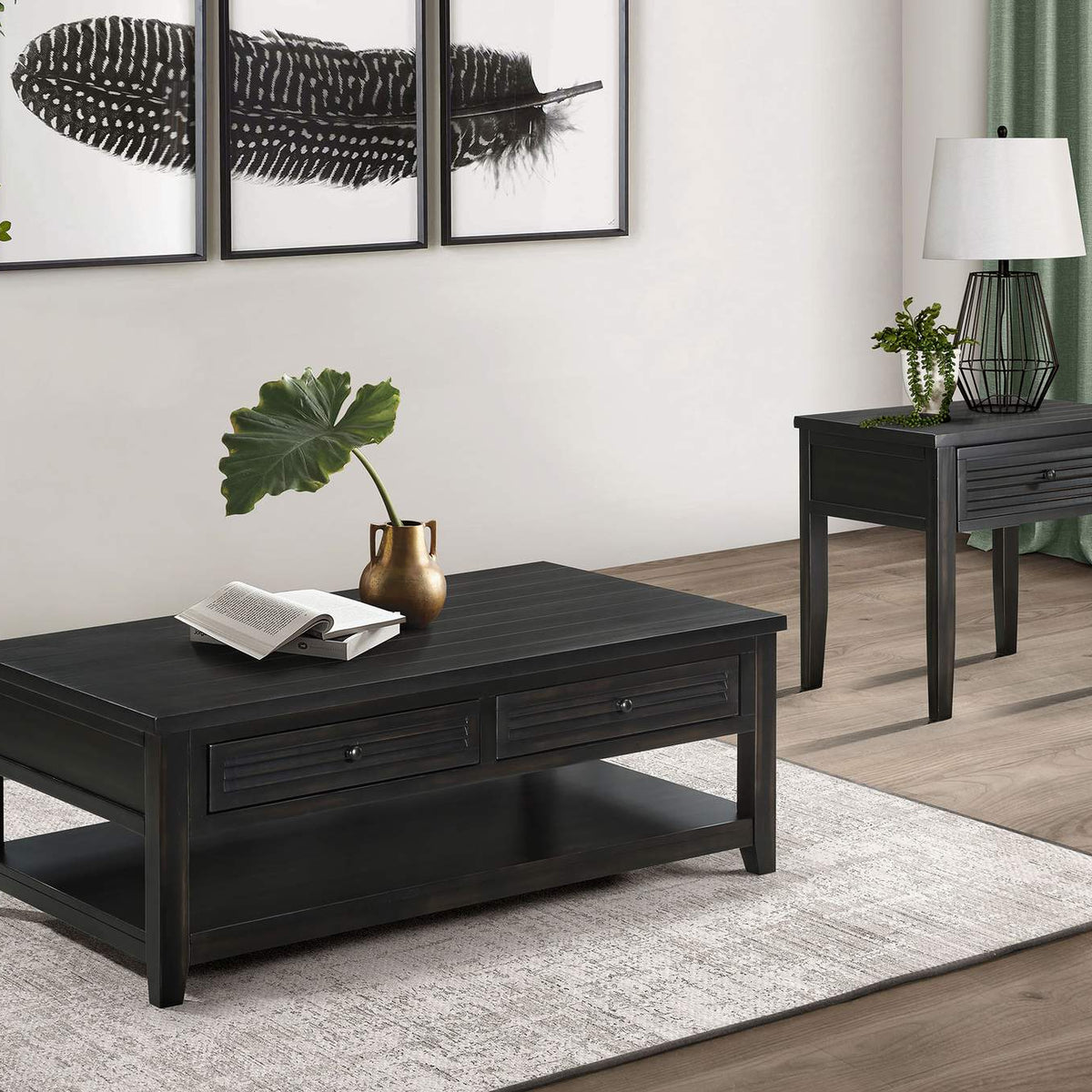 710577 Concord 1-drawer Square End Table Distressed Java