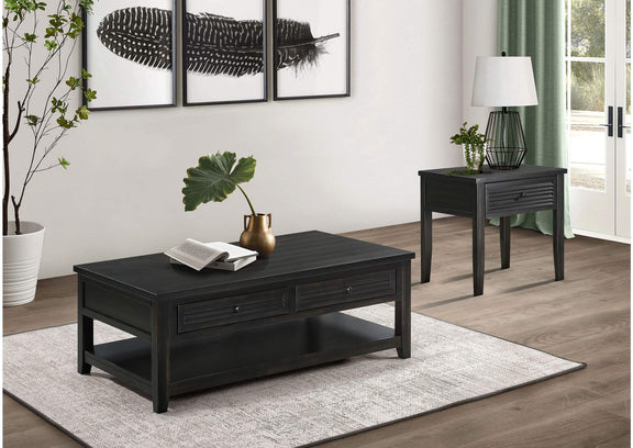 710577 Concord 1-drawer Square End Table Distressed Java