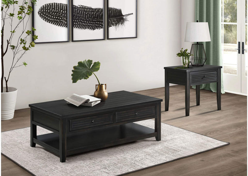 710577 Concord 1-drawer Square End Table Distressed Java