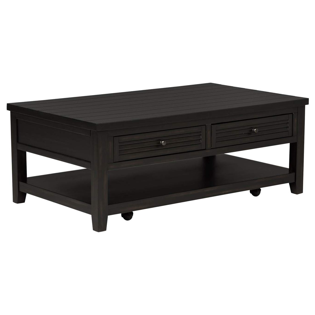 710578-S2 Concord 2-piece Coffee and End Table Set Distressed Java