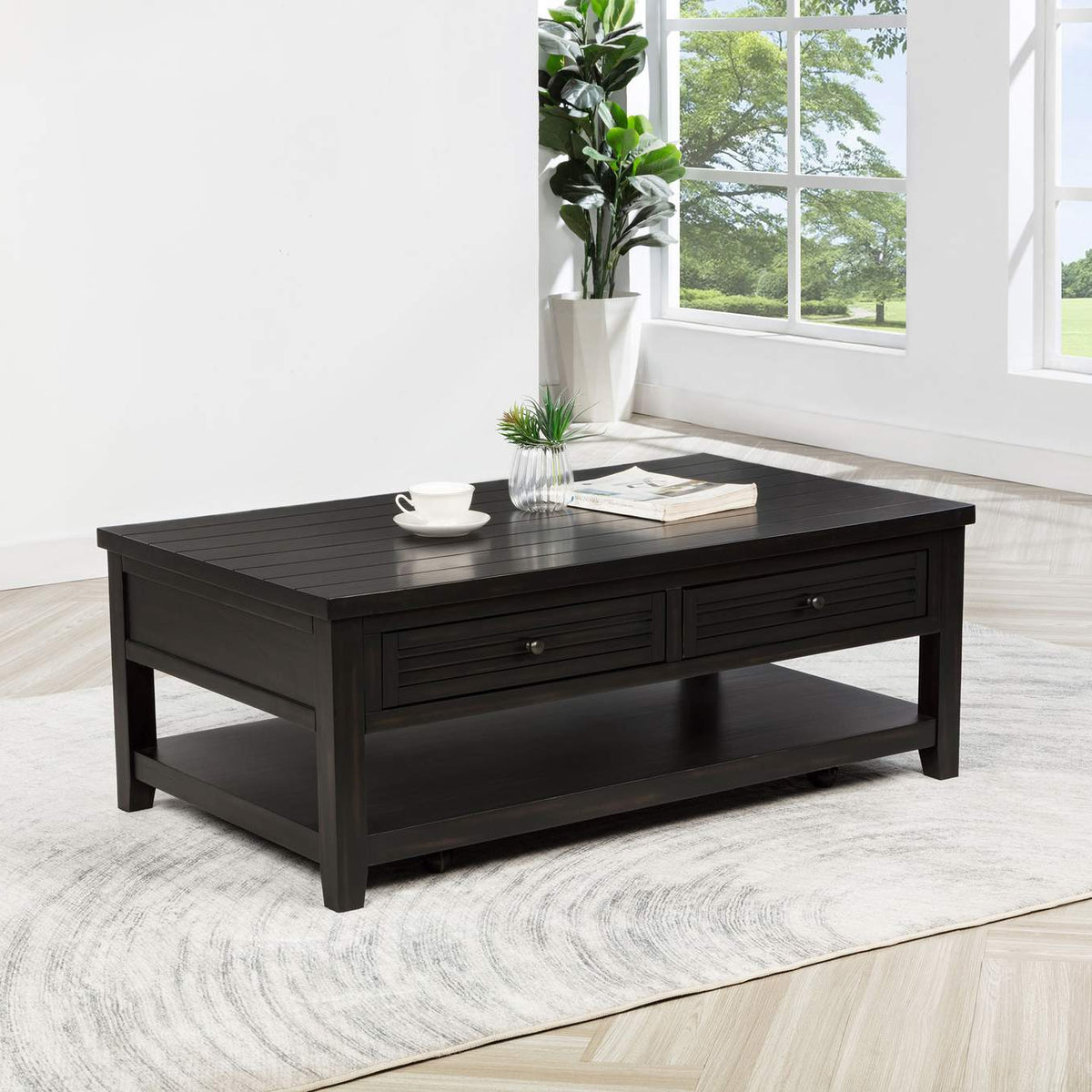 710578 Concord 2-drawer Rectangular Coffee Table Distressed Java