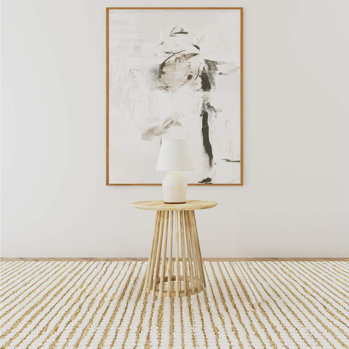 710607 Touhy Round Solid Wood End Side Table Natural Mango
