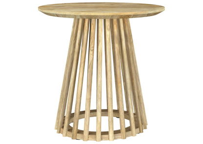 710607 Touhy Round Solid Wood End Side Table Natural Mango