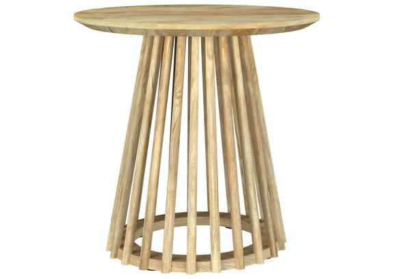 710607 Touhy Round Solid Wood End Side Table Natural Mango