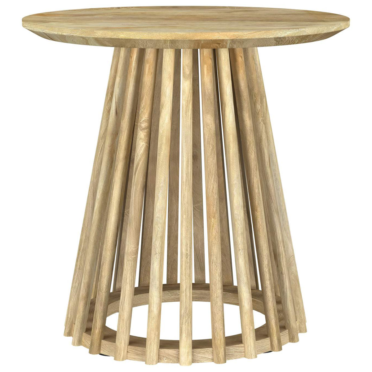 710607 Touhy Round Solid Wood End Side Table Natural Mango